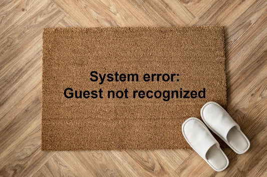 System error: Guest not recognized Personalizzato in Fibra di Cocco – Incisione Laser – Welcome Mat Ingresso Casa