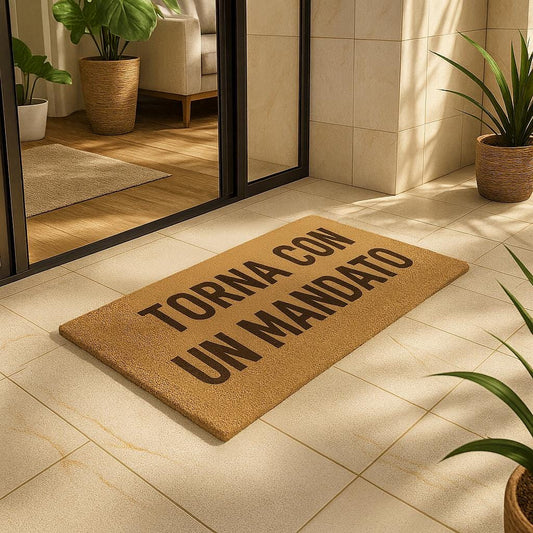 Torna con un mandato Zerbino Personalizzato in Fibra di Cocco – Incisione Laser – Welcome Mat Ingresso Casa – Idea Regalo