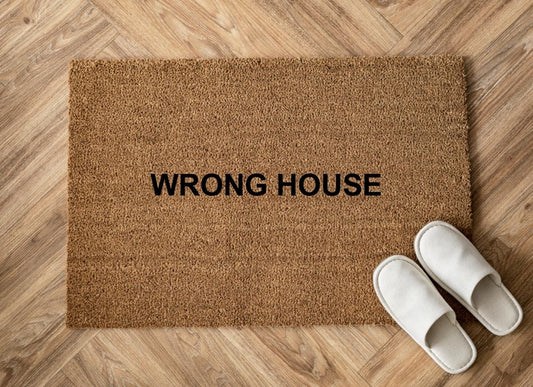 Wrong house Zerbino Personalizzato in Fibra di Cocco – Incisione Laser – Welcome Mat Ingresso Casa