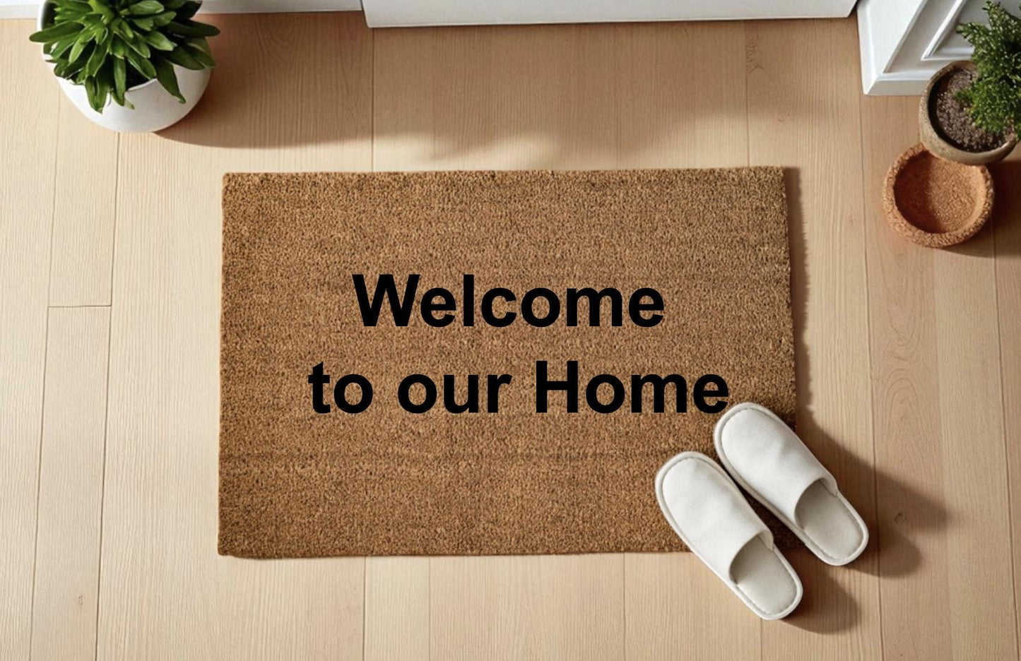 Welcome to our Home Zerbino Personalizzato in Fibra di Cocco – Incisione Laser – Welcome Mat Ingresso Casa – Idea Regalo Nuova Casa