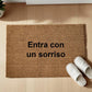Entra con un sorriso Zerbino Personalizzato in Fibra di Cocco – Incisione Laser – Welcome Mat Ingresso Casa – Idea Regalo Nuova Casa