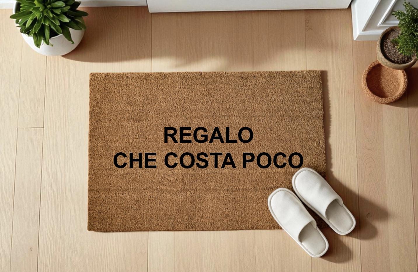 REGALO che costa poco zerbino Personalizzato in Fibra di Cocco – Incisione Laser – Welcome Mat Ingresso Casa