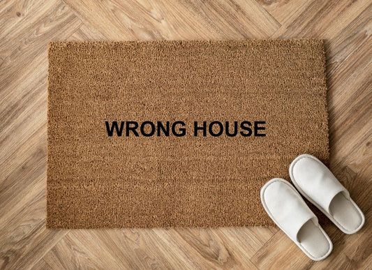 Wrong house Zerbino Personalizzato in Fibra di Cocco – Incisione Laser – Welcome Mat Ingresso Casa