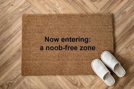 Now entering: a noob-free zone Personalizzato in Fibra di Cocco – Incisione Laser – Welcome Mat Ingresso Casa