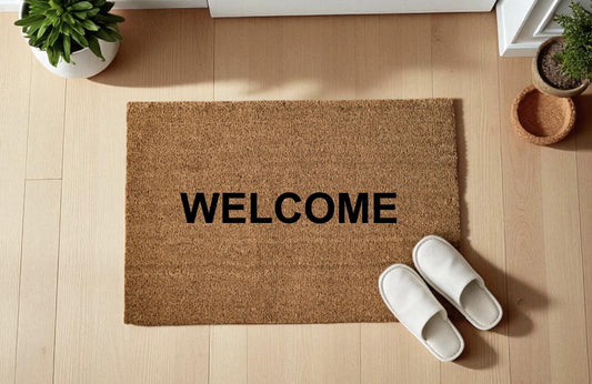 WELCOME Zerbino Personalizzato in Fibra di Cocco – Incisione Laser – Welcome Mat Ingresso Casa – Idea Regalo Nuova Casa