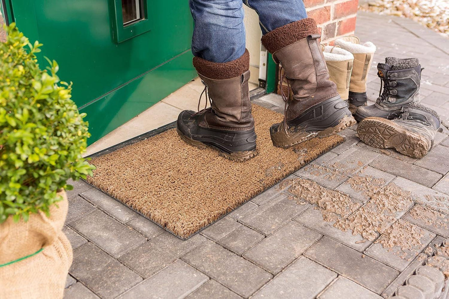 Benvenuti Zerbino Personalizzato in Fibra di Cocco – Incisione Laser – Welcome Mat Ingresso Casa – Idea Regalo Nuova Casa