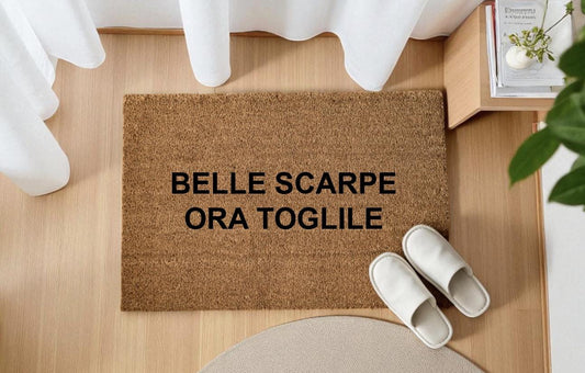BELLE SCARPE ora toglile Personalizzato in Fibra di Cocco – Incisione Laser – Welcome Mat Ingresso Casa