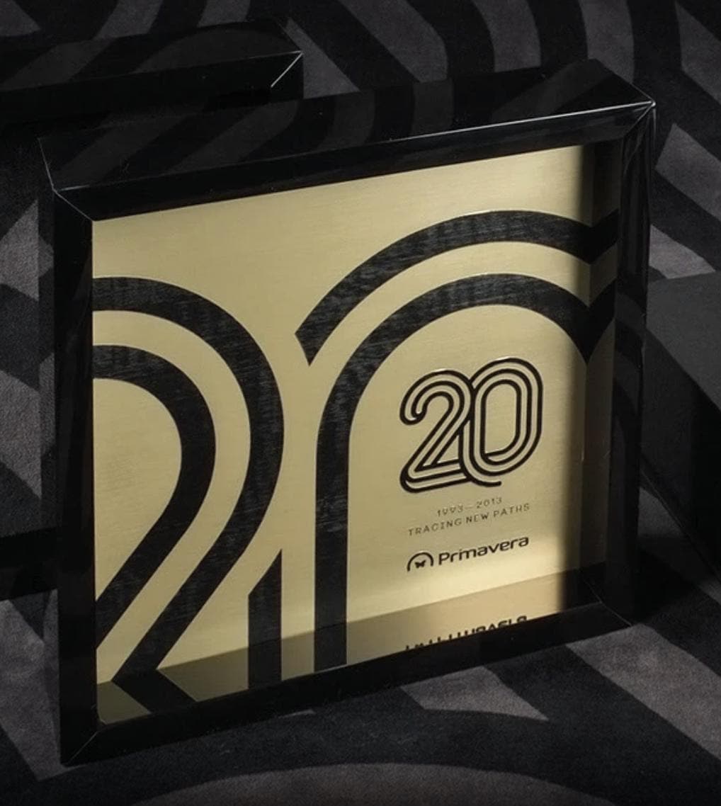 quadro in plastica e oro , premio quadrato personalizzato abbinato a cornice flessibile in ottone, targa moderna