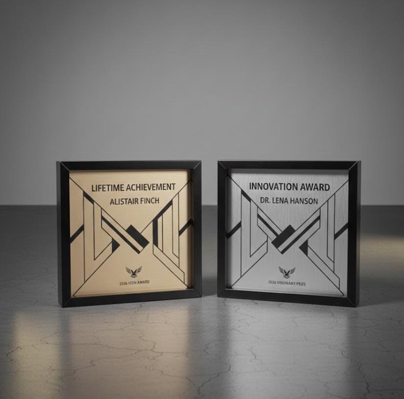 quadro in plastica e bronzo , premio quadrato personalizzato abbinato a cornice flessibile in ottone, targa moderna