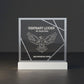 quadro in plastica con base bianca bianco argento , premio quadrato personalizzato abbinato a cornice flessibile in ottone, targa moderna