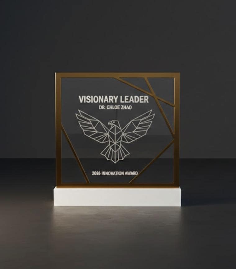 quadro in plastica con base bianca bianco oro , premio quadrato personalizzato abbinato a cornice flessibile in ottone, targa moderna
