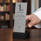 placca totem con base nera bianco bronzo , premio quadrato personalizzato abbinato a cornice flessibile in ottone, targa moderna