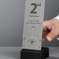 Totem con base nera 2 posto , premio quadrato personalizzato abbinato a cornice flessibile in ottone, targa moderna
