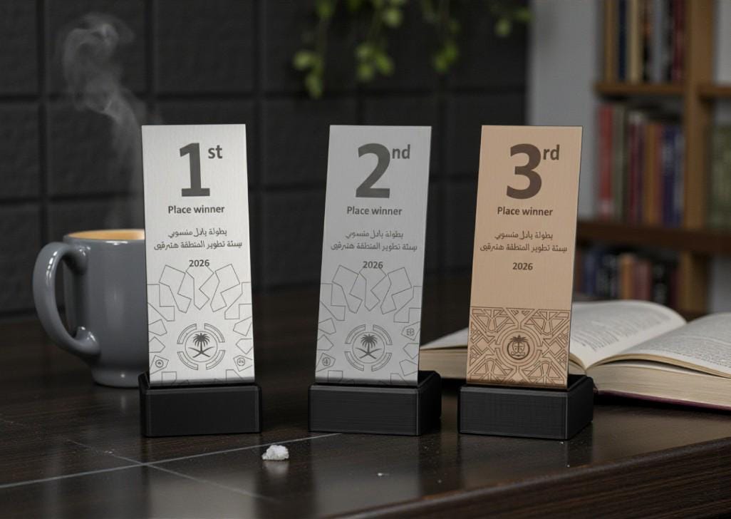 Totem con base nera 2 posto , premio quadrato personalizzato abbinato a cornice flessibile in ottone, targa moderna