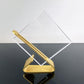 Targa celebrativa in plexiglass con finitura premio personalizzato abbinato a cornice flessibile in ottone, targa moderna