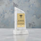 Premio personalizzato in stampa 3d effetto marmo plexiglass , trofeo di riconoscimento in legno personalizzato, targa in plastica incisa