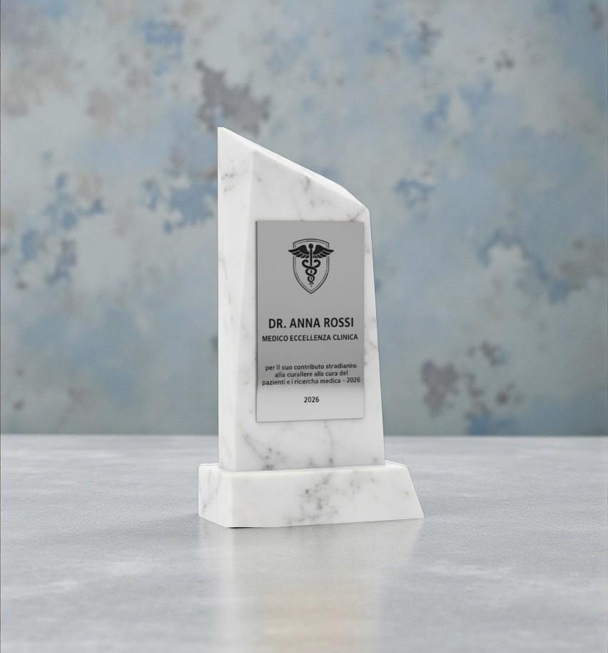 Premio personalizzato in stampa 3d effetto marmo argento , trofeo di riconoscimento in legno personalizzato, targa in plastica incisa