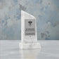 Premio personalizzato in stampa 3d effetto marmo plexiglass , trofeo di riconoscimento in legno personalizzato, targa in plastica incisa