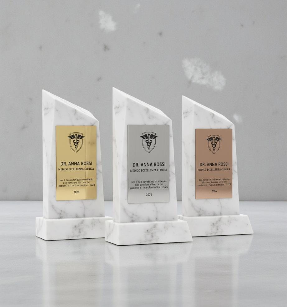 Premio personalizzato in stampa 3d effetto marmo argento , trofeo di riconoscimento in legno personalizzato, targa in plastica incisa