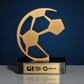 Premio calcio personalizzato in stampa 3d e mdf verniciato oro trofeo di riconoscimento miglior calciatore. effetto luxury