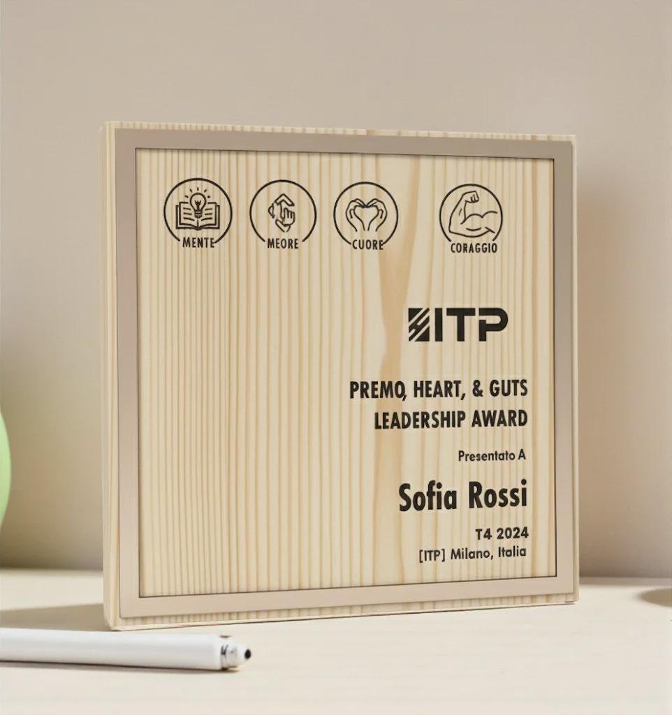 Trofeo in legno quadrato argento ecosostenibile , premio quadrato personalizzato abbinato a cornice flessibile in ottone, targa green