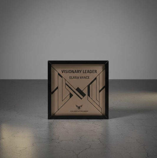 quadro in plastica e bronzo , premio quadrato personalizzato abbinato a cornice flessibile in ottone, targa moderna