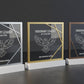 quadro in plastica con base bianca bianco bronzo , premio quadrato personalizzato abbinato a cornice flessibile in ottone, targa moderna