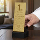 placca totem con base nera bianco bronzo , premio quadrato personalizzato abbinato a cornice flessibile in ottone, targa moderna