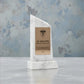 Premio personalizzato in stampa 3d effetto marmo plexiglass , trofeo di riconoscimento in legno personalizzato, targa in plastica incisa