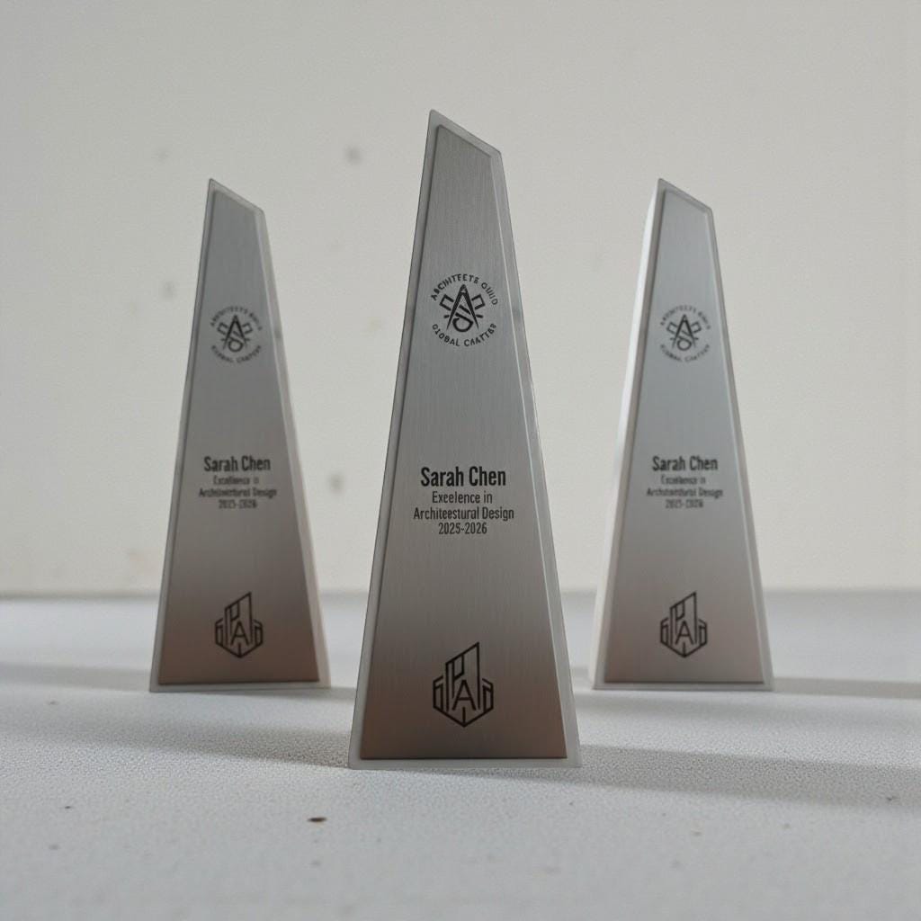 Premio personalizzato in stampa 3d effetto marmo e abs effetto bronzo: trofeo di riconoscimento aziendale inciso. effetto luxury