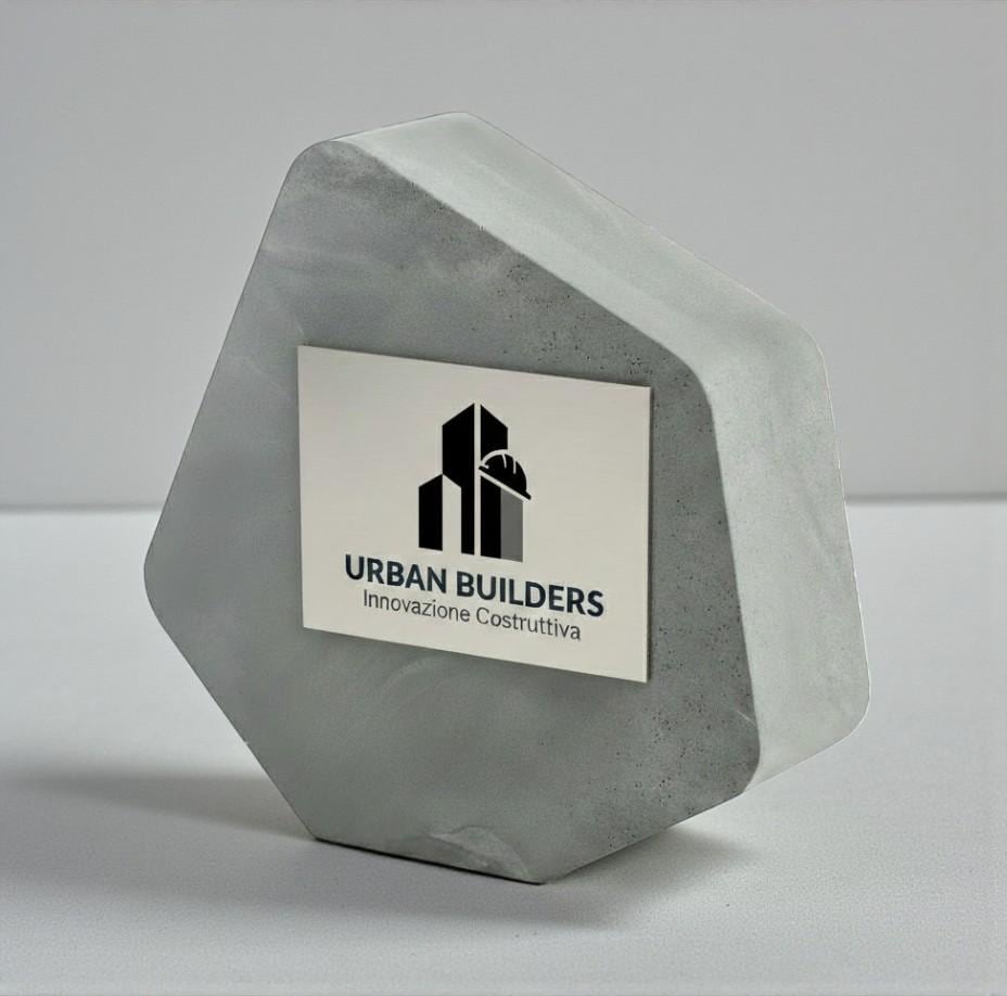 Premio personalizzato in stampa 3d effetto pietra e abs effetto oro: trofeo di riconoscimento aziendale inciso. effetto luxury
