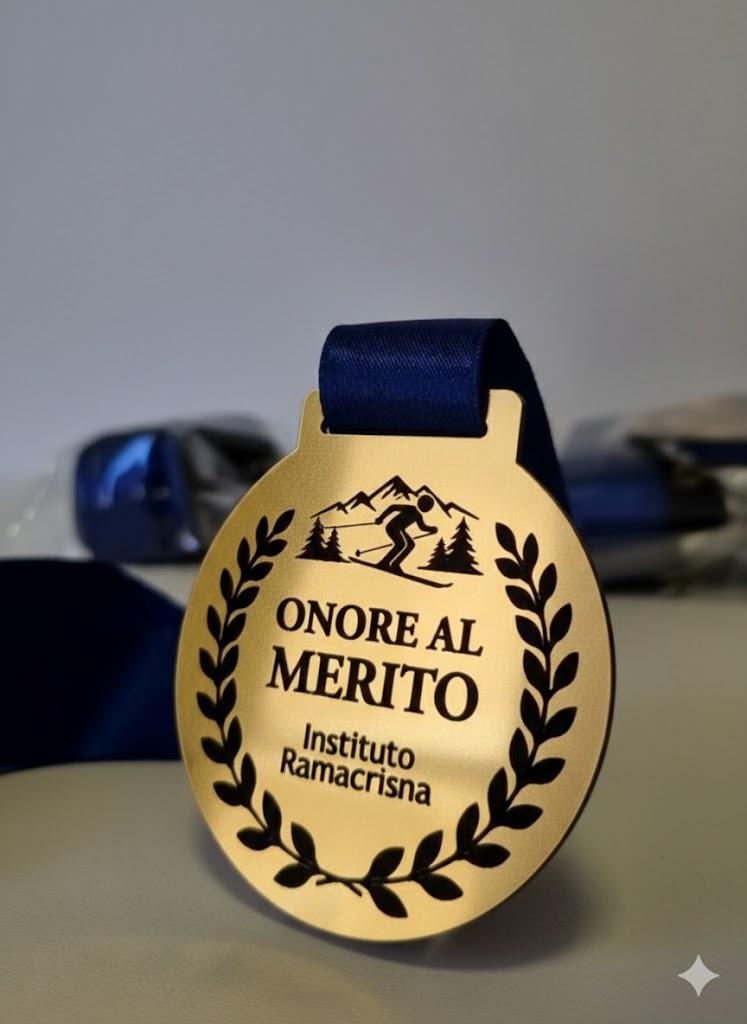 Medaglia Personalizzata Premium in mdf e abs effetto ottone – Incisione su Misura – Finitura Oro Spazzolato