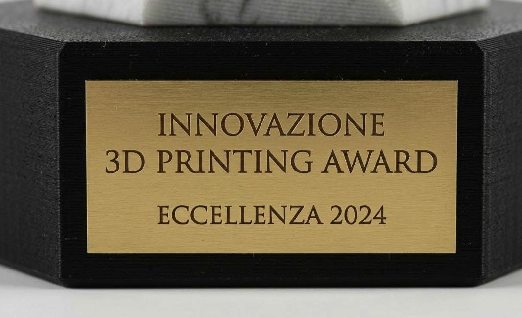 Trofeo Stampa 3D Effetto Marmo Bianco - Premio Eccellenza