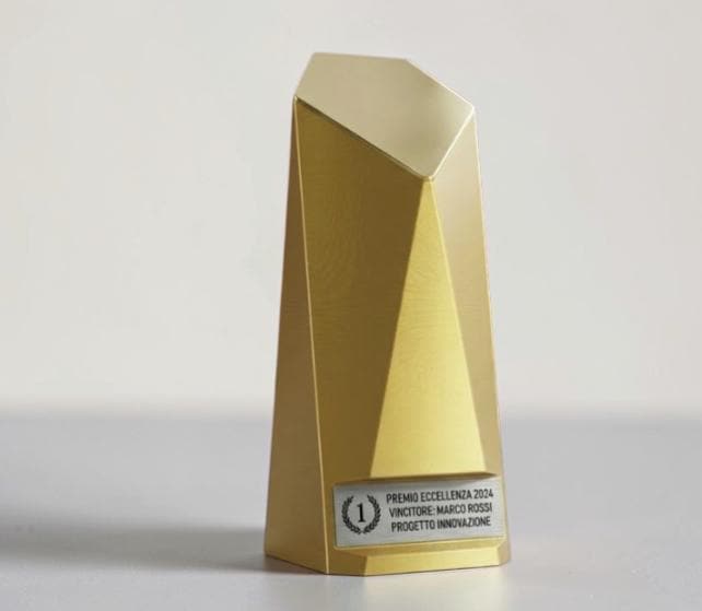 trofeo in stampa prisma geometrico con abs acciaio Personalizzato - Design Unico, Regalo Aziendale Moderno Trofeo