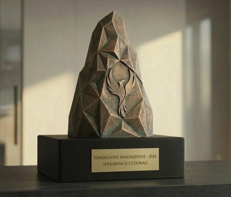 Trofeo Stampa 3D Effetto Bronzo Antico - Premio Resilienza