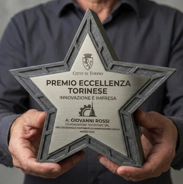 trofeo in stampa 3d a forma di stella con abs acciaio Personalizzato - Design Unico, Regalo Aziendale Moderno Trofeo "Stella dell'Eccellenza