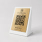 Qr code Nero acciaio elegante Personalizzato ScanFrame Stand in Metallo Inciso per Ristorante e Bar Segnatavolo Menu Digitale Display QR 3d