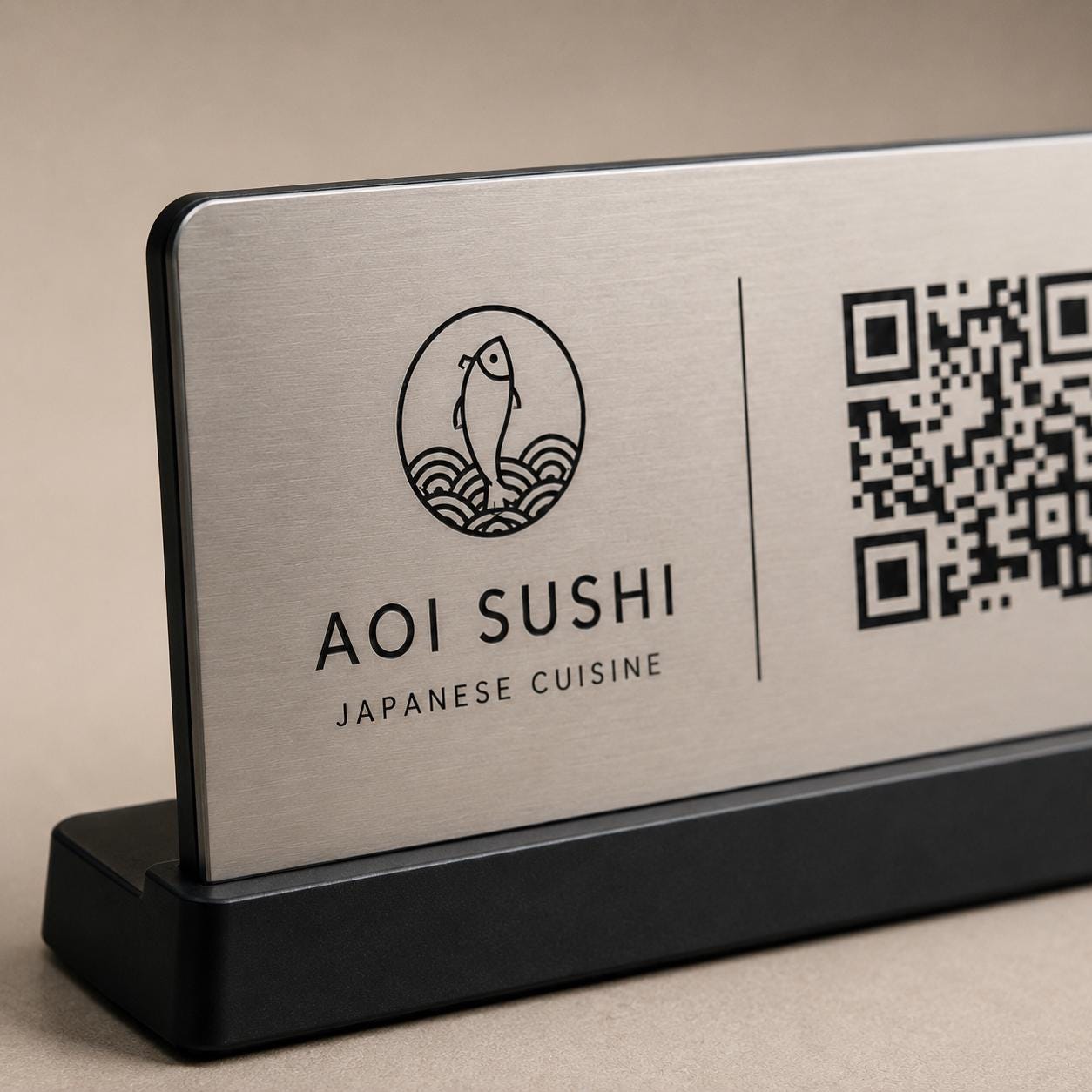 QR Code da tavolo acciaio oro abs Personalizzato in Plexiglass Oro e Nero | Segnaposto Ristorante Elegante | Menu Digitale per Tavolo Menu