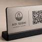 QR Code da tavolo ottone oro abs Personalizzato in Plexiglass Oro e Nero | Segnaposto Ristorante Elegante | Menu Digitale per Tavolo Menu