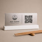 QR Code da tavolo blu abs Personalizzato in Plexiglass Oro e Nero | Segnaposto Ristorante Elegante | Menu Digitale per Tavolo Menu