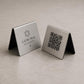 QR Code cavalierino in abs effetto bianco Personalizzato | Segnaposto Ristorante Elegante | Menu Digitale Menu Cavaliere qr