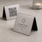 QR Code cavalierino in abs effetto bianco Personalizzato | Segnaposto Ristorante Elegante | Menu Digitale Menu Cavaliere qr
