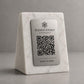 QR Code in pla effetto marmo e bianco Personalizzato | Segnaposto Ristorante Elegante | Menu Digitale Menu Cavaliere qr
