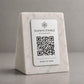 QR Code in pla effetto marmo e bianco Personalizzato | Segnaposto Ristorante Elegante | Menu Digitale Menu Cavaliere qr