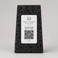 Supporto QR Code Menu Ristorante in PLA effetto pietra vulcanica bianco | Totem da Tavolo Personalizzato con Logo e Targhetta Incisa Laser
