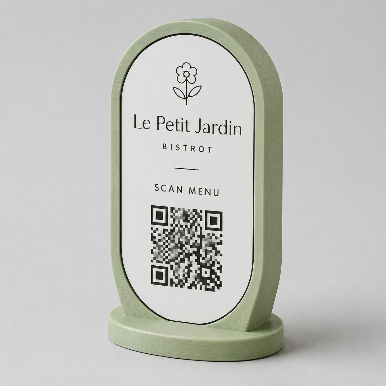 Porta Menu QR Code linea POP Bistrò Rosa confetto Personalizzato per Ristorante e Bar Segnatavolo Menu Digitale Display QR 3d