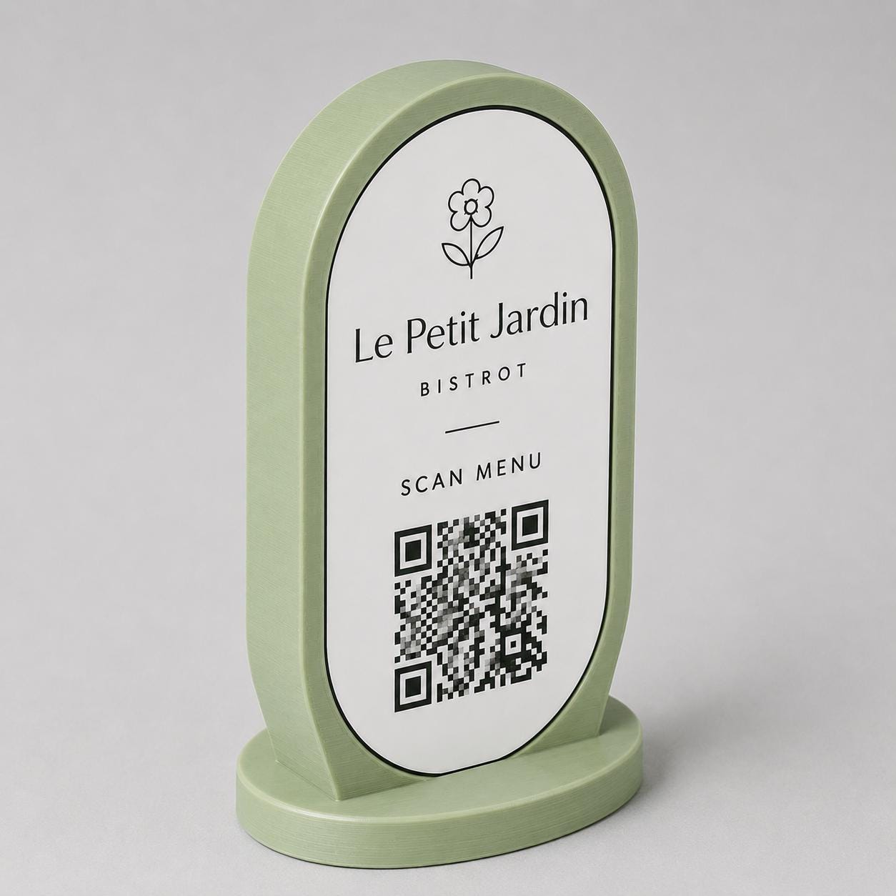 Porta Menu QR Code linea POP Bistrò Rosa confetto Personalizzato per Ristorante e Bar Segnatavolo Menu Digitale Display QR 3d