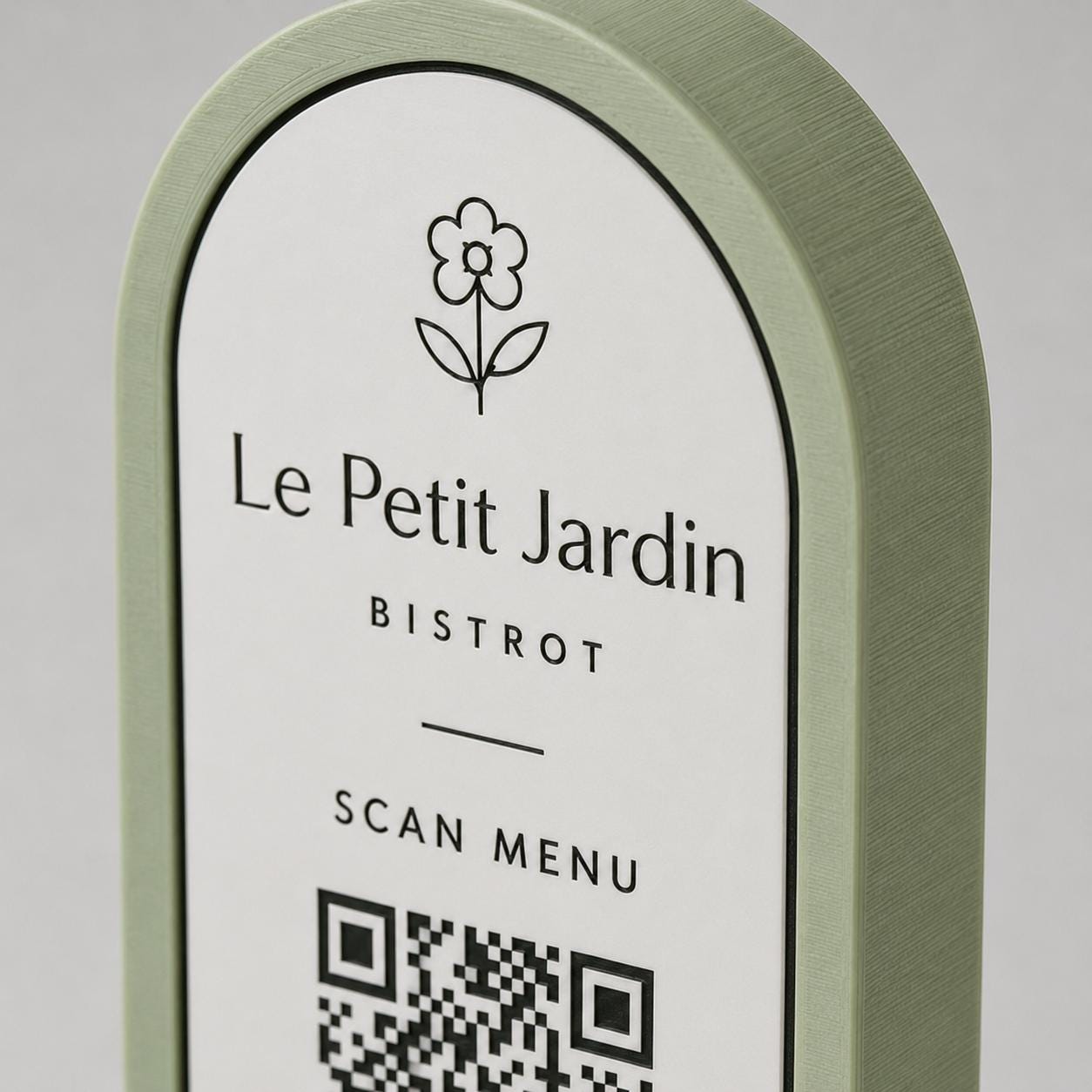 Porta Menu QR Code linea POP Bistrò Rosa confetto Personalizzato per Ristorante e Bar Segnatavolo Menu Digitale Display QR 3d