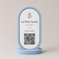 Porta Menu QR Code linea POP Bistrò Azzurro Pastello Personalizzato per Ristorante e Bar Segnatavolo Menu Digitale Display QR 3d