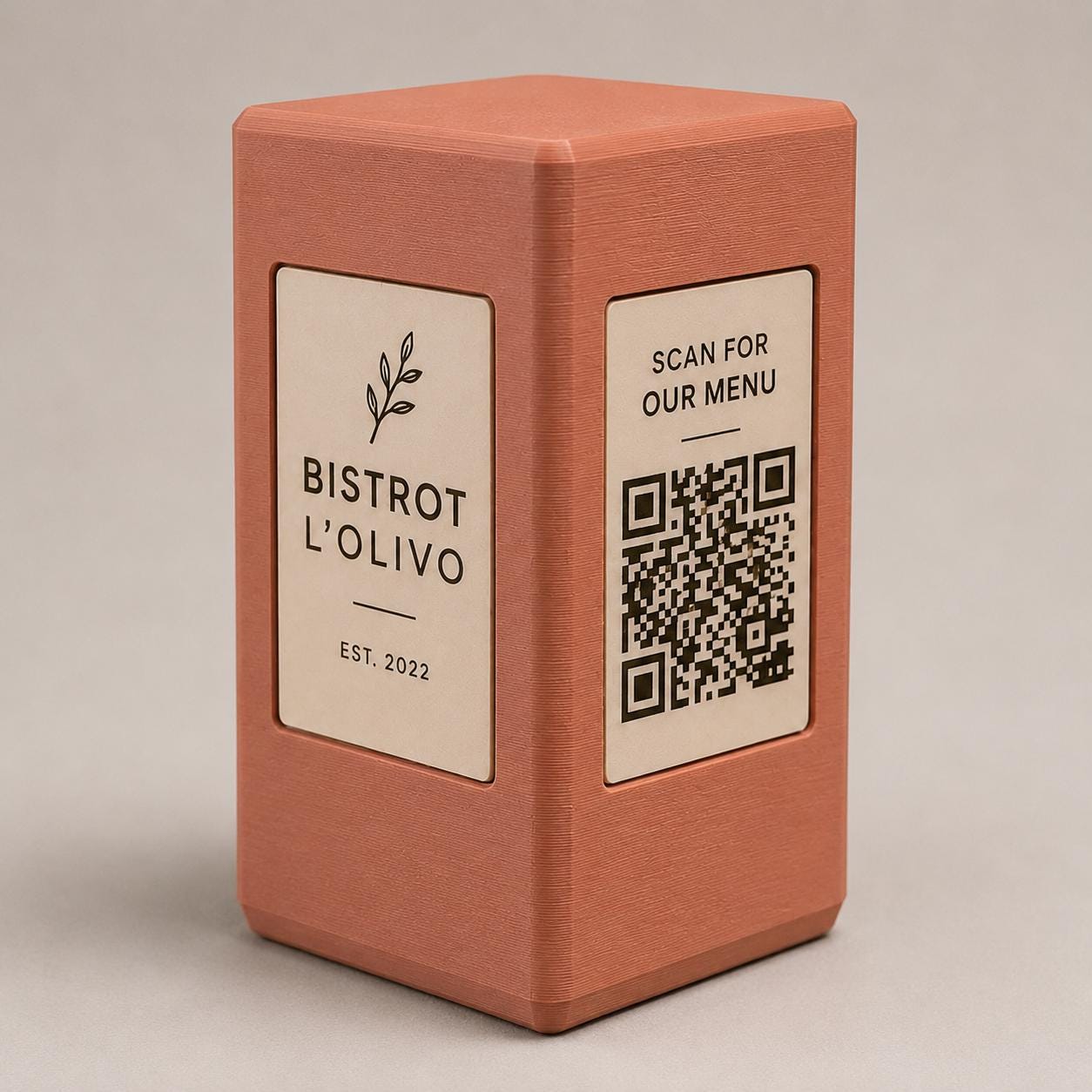 Totem QR Code linea POP azzurro pastello Personalizzato per Ristorante e Bar Segnatavolo Menu Digitale Display QR 3d